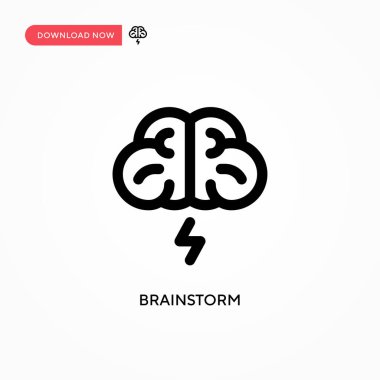 Beyin fırtınası basit vektör simgesi. Web sitesi veya mobil uygulama için modern, basit düz vektör çizimi