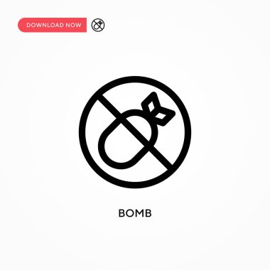 Basit bomba vektör simgesi. Web sitesi veya mobil uygulama için modern, basit düz vektör çizimi