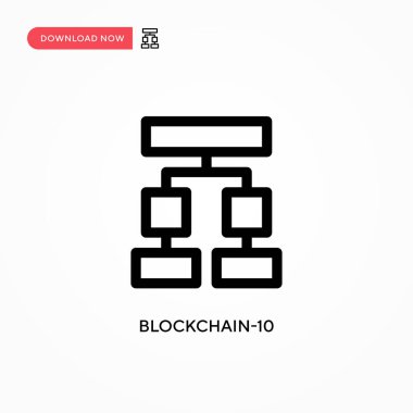 Blokchain-10 Basit vektör simgesi. Web sitesi veya mobil uygulama için modern, basit düz vektör çizimi