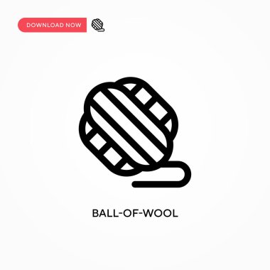 Yün yumağı basit vektör simgesi. Web sitesi veya mobil uygulama için modern, basit düz vektör çizimi