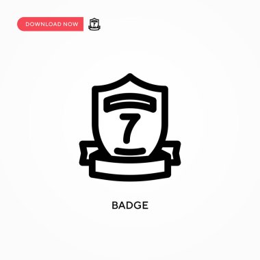 Rozet Basit vektör simgesi. Web sitesi veya mobil uygulama için modern, basit düz vektör çizimi