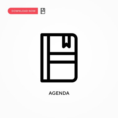 Gündem Basit vektör simgesi. Web sitesi veya mobil uygulama için modern, basit düz vektör çizimi