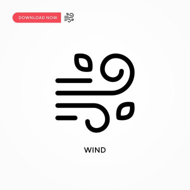 Rüzgâr Basit vektör simgesi. Web sitesi veya mobil uygulama için modern, basit düz vektör çizimi