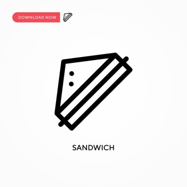 Sandviç basit vektör simgesi. Web sitesi veya mobil uygulama için modern, basit düz vektör çizimi