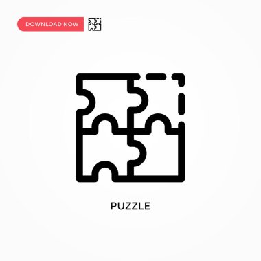 Bulmaca Basit vektör simgesi. Web sitesi veya mobil uygulama için modern, basit düz vektör çizimi