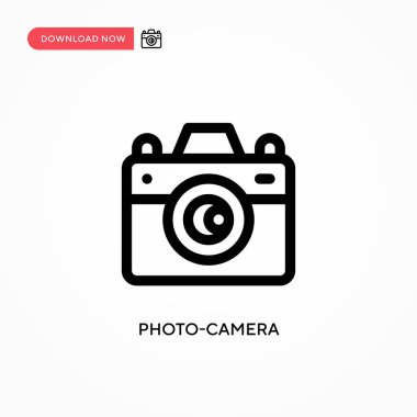 Fotoğraf makinesi basit vektör simgesi. Web sitesi veya mobil uygulama için modern, basit düz vektör çizimi