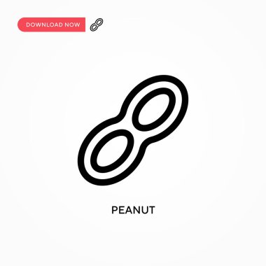 Peanut Basit vektör simgesi. Web sitesi veya mobil uygulama için modern, basit düz vektör çizimi