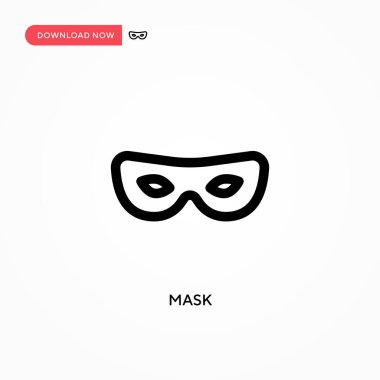 Maske Basit vektör simgesi. Web sitesi veya mobil uygulama için modern, basit düz vektör çizimi
