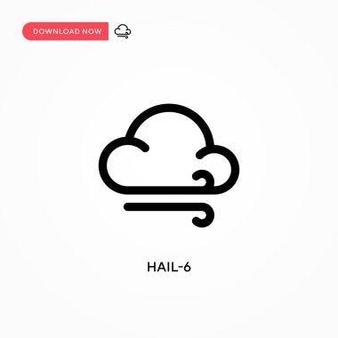 Hail-6 basit vektör simgesi. Web sitesi veya mobil uygulama için modern, basit düz vektör çizimi