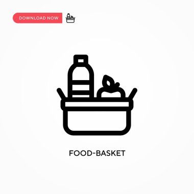 Yemek sepeti basit vektör simgesi. Web sitesi veya mobil uygulama için modern, basit düz vektör çizimi