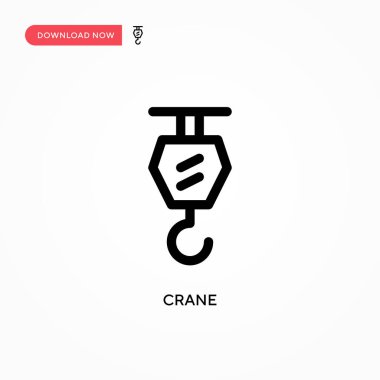 Crane Basit vektör simgesi. Web sitesi veya mobil uygulama için modern, basit düz vektör çizimi