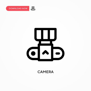 Kamera basit vektör simgesi. Web sitesi veya mobil uygulama için modern, basit düz vektör çizimi