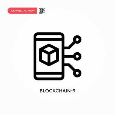 Blokchain-9 Basit vektör simgesi. Web sitesi veya mobil uygulama için modern, basit düz vektör çizimi