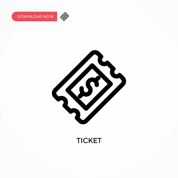 Ticket Einfaches Vektor Symbol Moderne Einfache Flache Vektordarstellung Für Website — Stockvektor