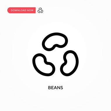 Fasulye basit vektör simgesi. Web sitesi veya mobil uygulama için modern, basit düz vektör çizimi