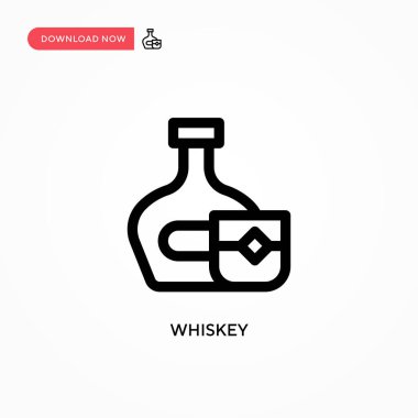 Viski sade vektör simgesi. Web sitesi veya mobil uygulama için modern, basit düz vektör çizimi
