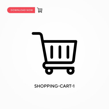 Alışveriş arabası-1 basit vektör simgesi. Web sitesi veya mobil uygulama için modern, basit düz vektör çizimi