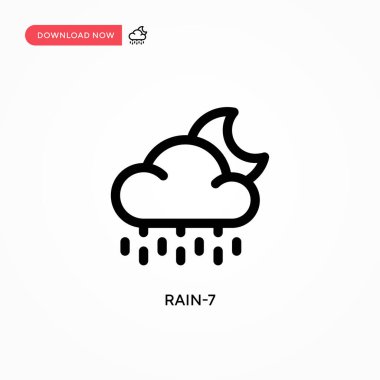 Rain-7 basit vektör simgesi. Web sitesi veya mobil uygulama için modern, basit düz vektör çizimi