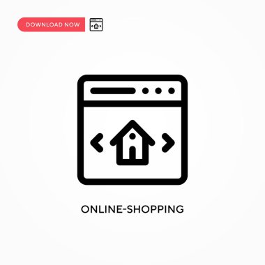 Çevrimiçi alışveriş basit vektör simgesi. Web sitesi veya mobil uygulama için modern, basit düz vektör çizimi