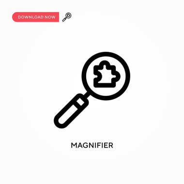 Büyüteç Basit vektör simgesi. Web sitesi veya mobil uygulama için modern, basit düz vektör çizimi