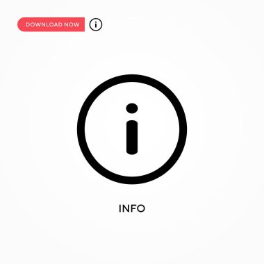 Bilgi Basit vektör simgesi. Web sitesi veya mobil uygulama için modern, basit düz vektör çizimi