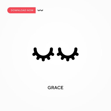Grace Basit vektör simgesi. Web sitesi veya mobil uygulama için modern, basit düz vektör çizimi