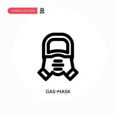 Gaz maskesi basit vektör simgesi. Web sitesi veya mobil uygulama için modern, basit düz vektör çizimi