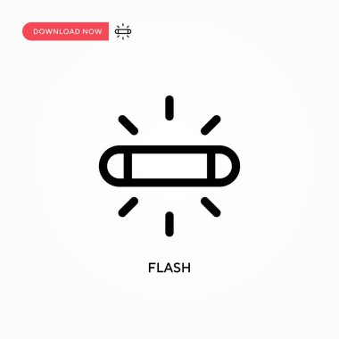 Basit Flash vektör simgesi. Web sitesi veya mobil uygulama için modern, basit düz vektör çizimi