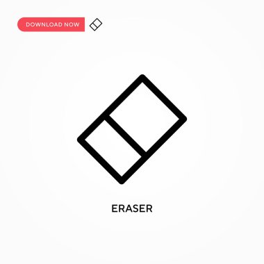 Silgi Basit vektör simgesi. Web sitesi veya mobil uygulama için modern, basit düz vektör çizimi