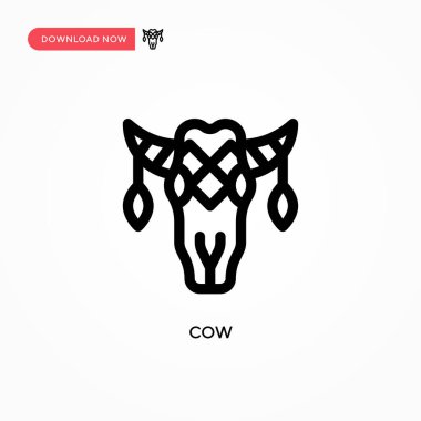 Basit İnek vektör simgesi. Web sitesi veya mobil uygulama için modern, basit düz vektör çizimi