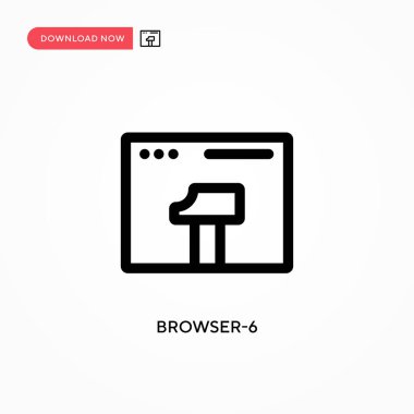 Tarayıcı-6 basit vektör simgesi. Web sitesi veya mobil uygulama için modern, basit düz vektör çizimi