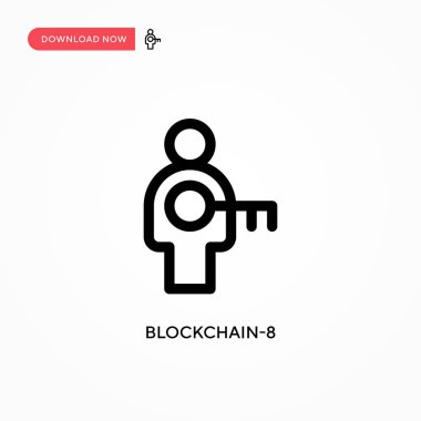 Blokchain-8 basit vektör simgesi. Web sitesi veya mobil uygulama için modern, basit düz vektör çizimi
