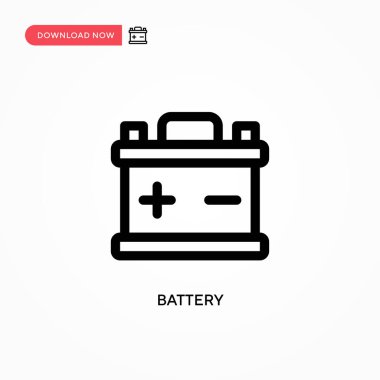 Batarya Basit vektör simgesi. Web sitesi veya mobil uygulama için modern, basit düz vektör çizimi