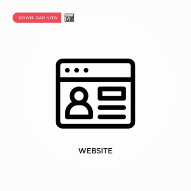 Web sitesi Basit vektör simgesi. Web sitesi veya mobil uygulama için modern, basit düz vektör çizimi