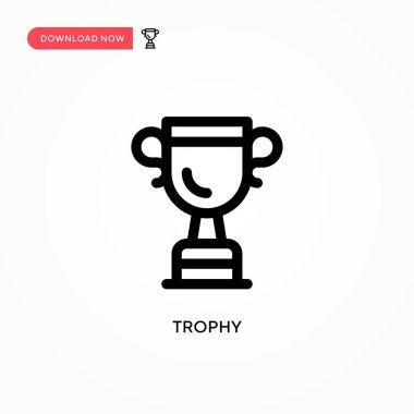 Kupa basit vektör simgesi. Web sitesi veya mobil uygulama için modern, basit düz vektör çizimi