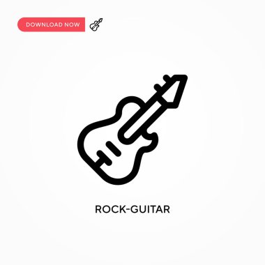 Rock-gitar Basit vektör simgesi. Web sitesi veya mobil uygulama için modern, basit düz vektör çizimi