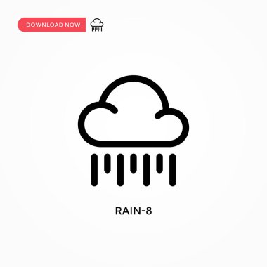 Rain-8 basit vektör simgesi. Web sitesi veya mobil uygulama için modern, basit düz vektör çizimi