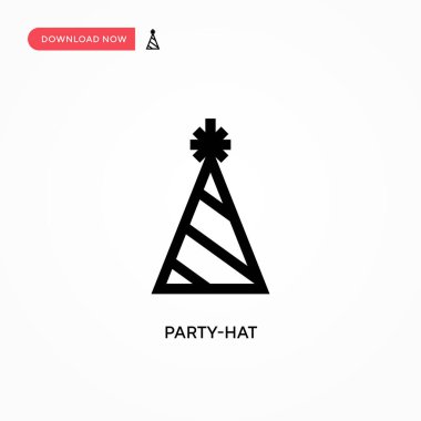 Parti şapkası basit vektör simgesi. Web sitesi veya mobil uygulama için modern, basit düz vektör çizimi