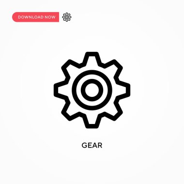 Gear Basit vektör simgesi. Web sitesi veya mobil uygulama için modern, basit düz vektör çizimi