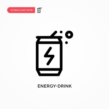Enerji içeceği basit vektör simgesi. Web sitesi veya mobil uygulama için modern, basit düz vektör çizimi