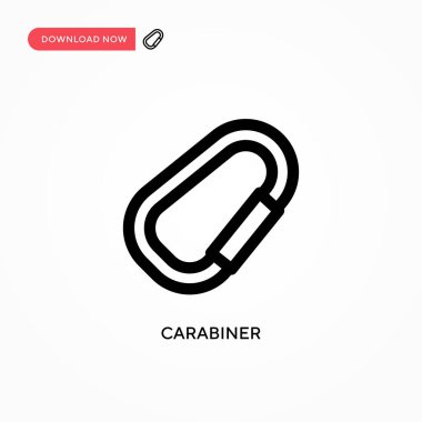 Carabiner Basit vektör simgesi. Web sitesi veya mobil uygulama için modern, basit düz vektör çizimi