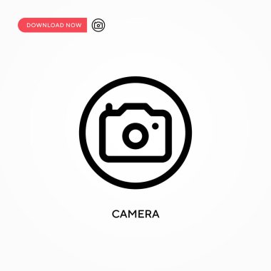 Kamera basit vektör simgesi. Web sitesi veya mobil uygulama için modern, basit düz vektör çizimi