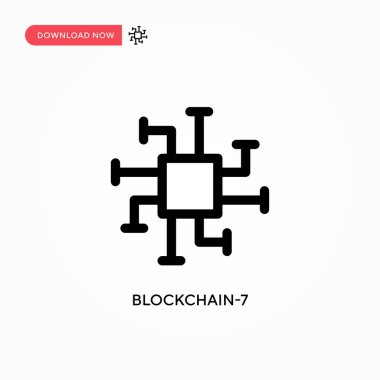 Blok zinciri-7 Basit vektör simgesi. Web sitesi veya mobil uygulama için modern, basit düz vektör çizimi