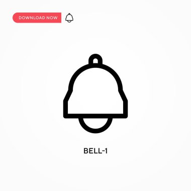 Bell-1 Basit vektör simgesi. Web sitesi veya mobil uygulama için modern, basit düz vektör çizimi