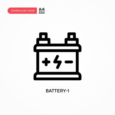 Batarya-1 basit vektör simgesi. Web sitesi veya mobil uygulama için modern, basit düz vektör çizimi