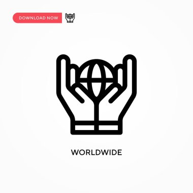 Dünya çapında basit vektör simgesi. Web sitesi veya mobil uygulama için modern, basit düz vektör çizimi