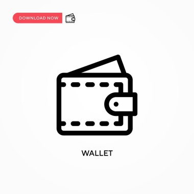 Cüzdan Basit vektör simgesi. Web sitesi veya mobil uygulama için modern, basit düz vektör çizimi