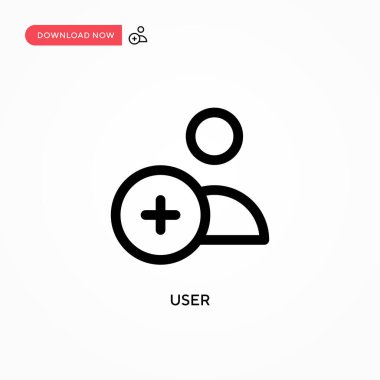 Kullanıcı Basit vektör simgesi. Web sitesi veya mobil uygulama için modern, basit düz vektör çizimi