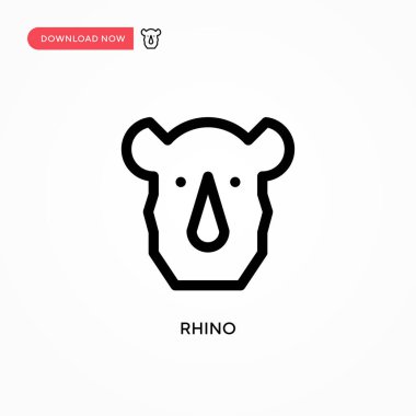 Gergedan Basit vektör simgesi. Web sitesi veya mobil uygulama için modern, basit düz vektör çizimi