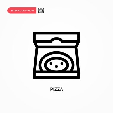Pizza basit vektör simgesi. Web sitesi veya mobil uygulama için modern, basit düz vektör çizimi